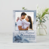 Faire-part Reflets de lac | Photo de mariage Dusty Blue Swan (Debout devant)