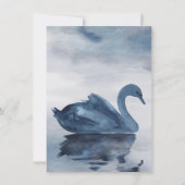 Faire-part Reflets de lac | Photo de mariage Dusty Blue Swan (Dos)