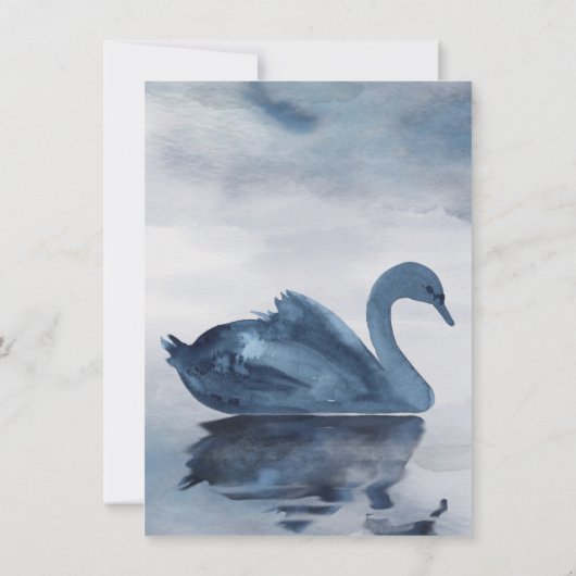 Faire-part Réflexions des lacs | Mariage photo Dusty Blue Swa (Dos)