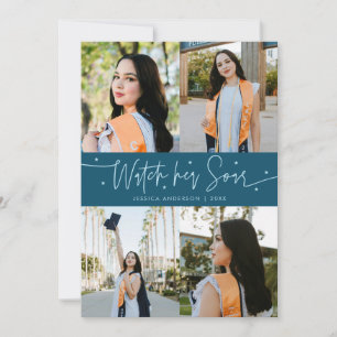 Faire-part Regardez-la s'envoler Multi Photo Teal Grad