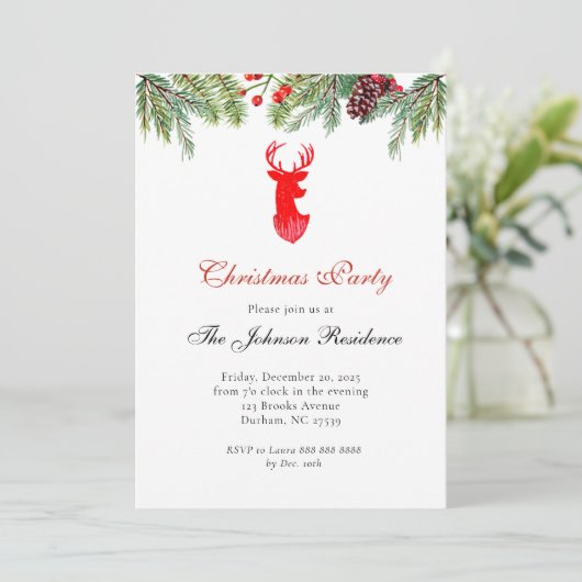 Faire-part Reindeer Noël Fête (Debout devant)