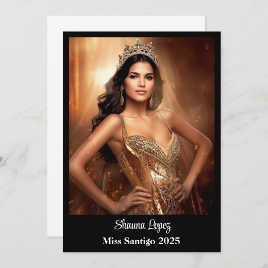 Faire-part Reine du Pageant (Devant / Derrière)