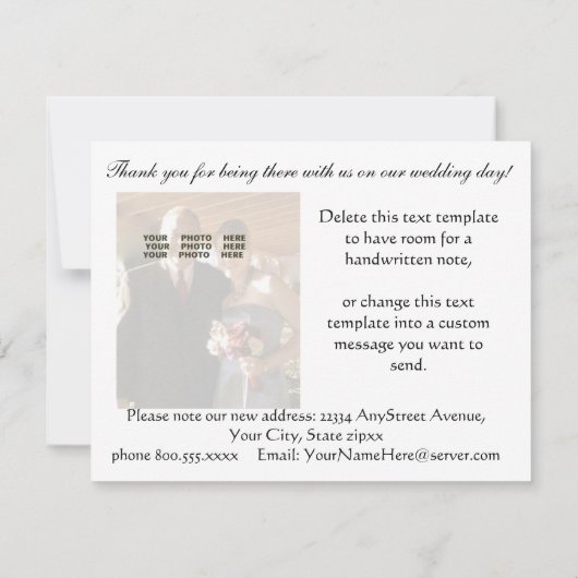 Faire-part Remerciement de mariage à Las Vegas de la part des (Dos)