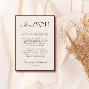 Faire-part Remerciement de mariage classique à l'argent ancie