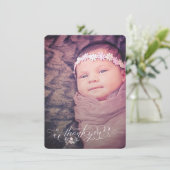 Faire-part Remerciement de naissance pour bébé fille Sip & Se (Debout devant)