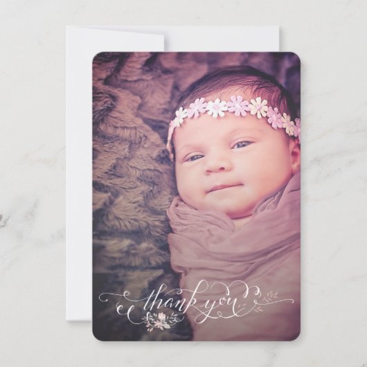 Faire-part Remerciement de naissance pour bébé fille Sip & Se (Devant)