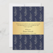 Faire-part Remerciement de photo de remise de diplôme gris et (Dos)