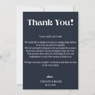 Faire-part Remerciement pour la disposition de mariage bleu m