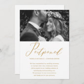 Faire-part Remise du Mariage de Faux Gold Nouvelle Date Photo (Devant / Derrière)