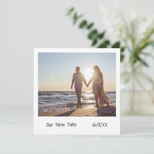 Faire-part Remise du Mariage photo instantané Retro unique (Debout devant)