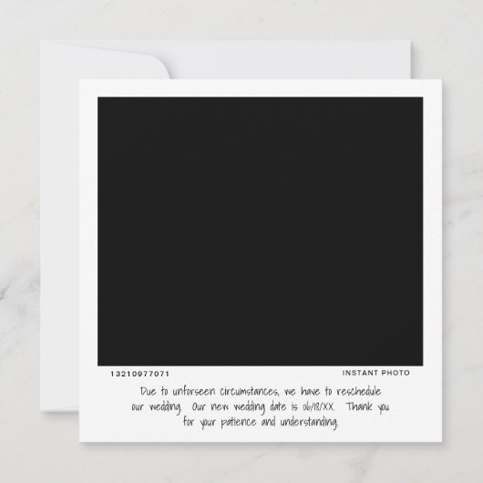 Faire-part Remise du Mariage photo instantané Retro unique (Dos)