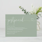 Faire-part Remise du Mariage vert Sage Script Dainty (Debout devant)