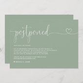 Faire-part Remise du Mariage vert Sage Script Dainty (Devant / Derrière)