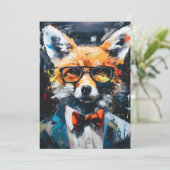 Faire-part Renard Abstrait minimaliste (Debout devant)