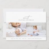 Faire-part "rencontrer" notre bébé photo collage naissance (Devant)