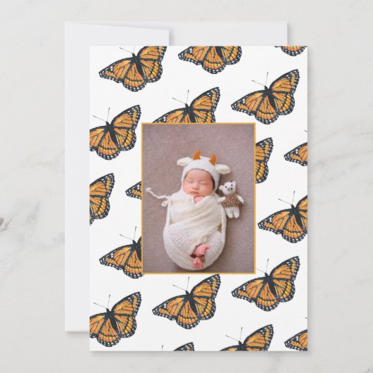 Faire-part Rencontrez Bébé Papillon Naissance (Dos)