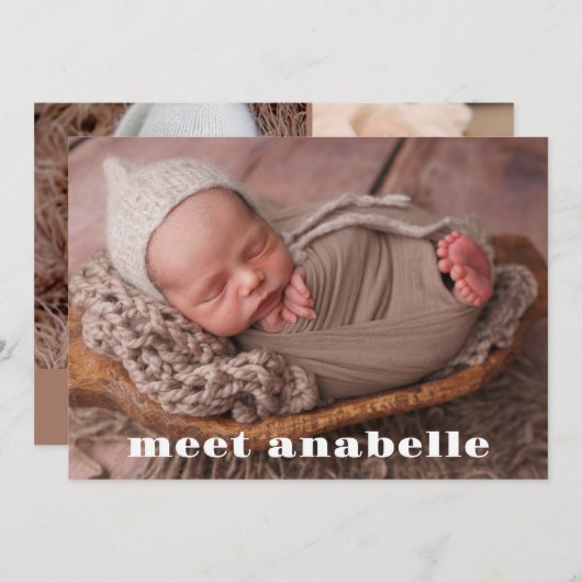 Faire-part Rencontrez bébé photo Collage de naissance (Devant / Derrière)