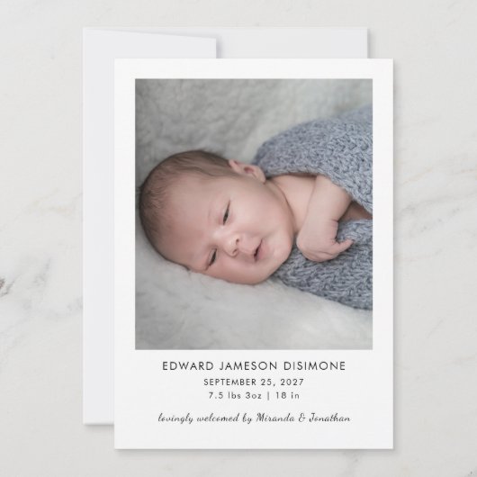 Faire-part Rencontrez bébé photo naissance (Dos)