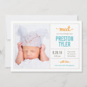 Faire-part RENCONTREZ-LE Annonces de naissance modernes (Devant)