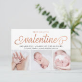 Faire-part Rencontrez notre petit Valentine 3 Photo Naissance (Debout devant)