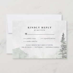 Faire-part Réponse RSVP de mariage minimaliste rustique Pin