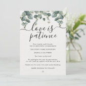 Faire-part Report de Changement de Plans Mariage Eucalyptus (Debout devant)