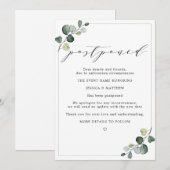 Faire-part Report de Changement de Plans Mariage Eucalyptus (Devant / Derrière)