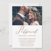 Faire-part Report de date de mariage en faux cuivre Nouvelle  (Devant)