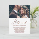 Faire-part Report de date de mariage en faux cuivre Nouvelle  (Debout devant)