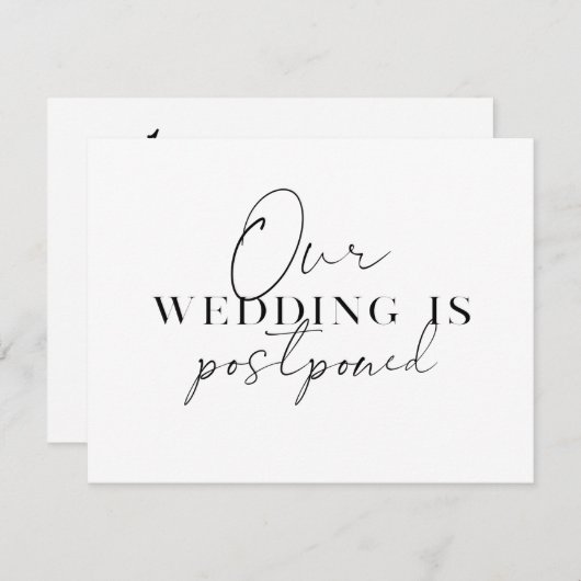 Faire-part Report de date de mariage moderne (Devant / Derrière)