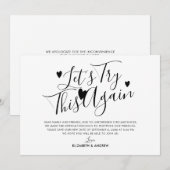 Faire-part Report de mariage Changement de date Essayons enco (Devant / Derrière)