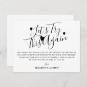 Faire-part Report de mariage Changement de plan Essayons enco (Devant / Derrière)