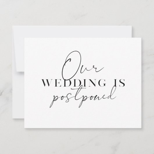 Faire-part Report de mariage Changement de plans moderne (Devant)