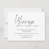 Faire-part Report de mariage Changement de plans moderne (Dos)
