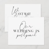 Faire-part Report de mariage Changement de plans moderne (Devant / Derrière)