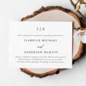 Faire-part Report de mariage classique à monogramme noir