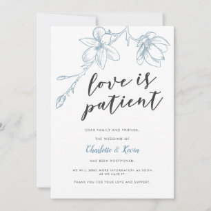 Faire-part Report de mariage floral Love Is Patient