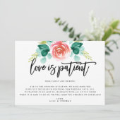 Faire-part Report de mariage par amour de la patience (Debout devant)