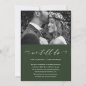 Faire-part Report de mariage vert Nous nous marions toujours  (Devant)