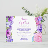 Faire-part Report de plans fleur prune Paisley (Debout devant)