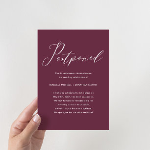 Faire-part Report d'un élégant mariage en Bourgogne