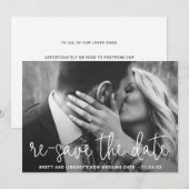 Faire-part Report Élégant Simple de Mariage Reporté (Devant / Derrière)