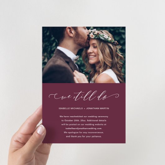 Faire-part Report mariage Nous Faisons Toujours De La Bourgog