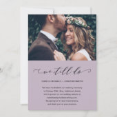 Faire-part Report Mariage Violet Nous Faisons Toujours Photo (Devant)