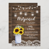 Faire-part reporté sur le Baby shower de tournesol (Devant / Derrière)