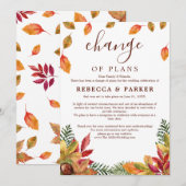 Faire-part reportée du Mariage du feuillage d'auto (Devant / Derrière)