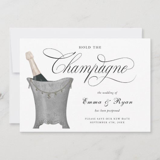 Faire-part Reporter la date du mariage en raison d'un changem (Devant)