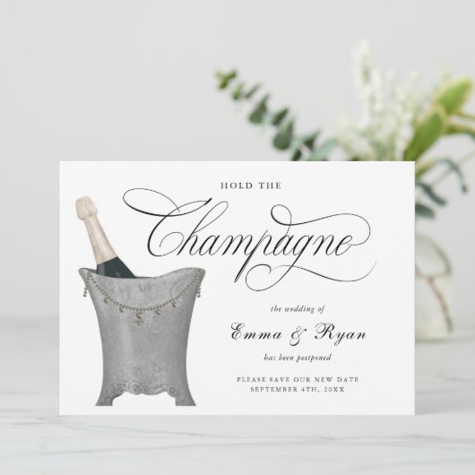 Faire-part Reporter la date du mariage en raison d'un changem (Debout devant)