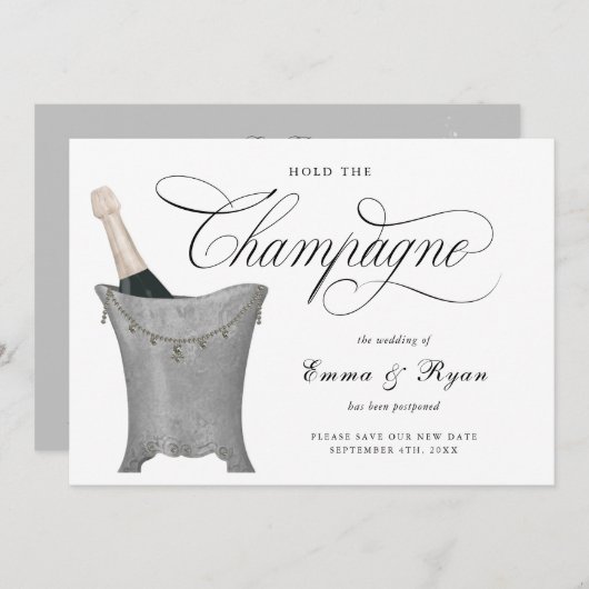 Faire-part Reporter la date du mariage en raison d'un changem (Devant / Derrière)