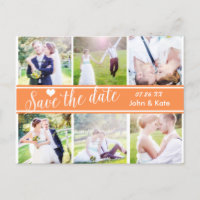 REPORTER LA DATE Mariage Orange 6 Carte Postale PH
